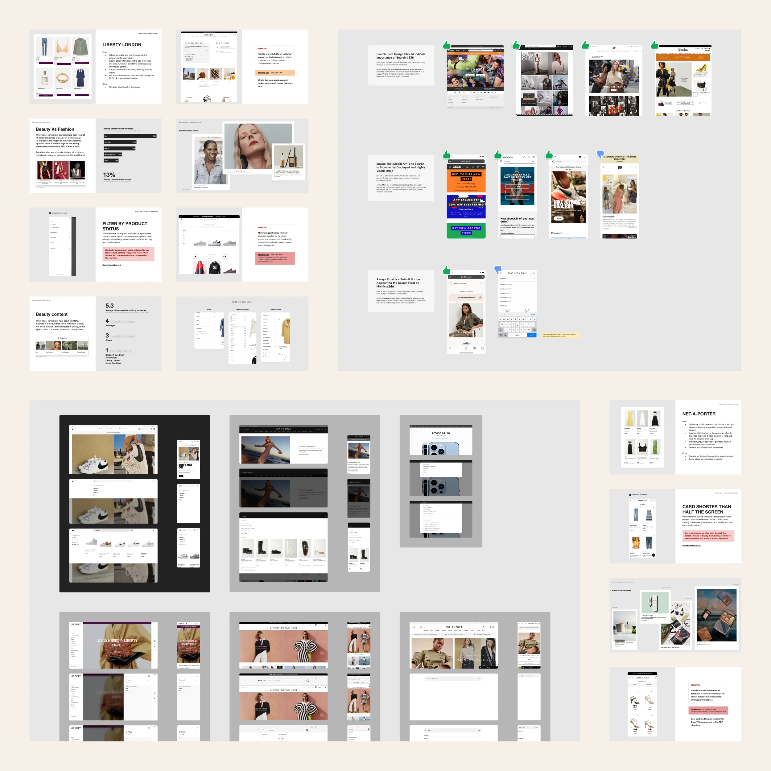 Compilation of screenshots of presentation slides and whiteboard collages showing some benchmarking notes.