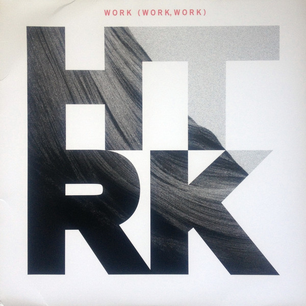 The dominant artwork is composed of the letters HTRK in cutout, framing a black and white photo of what appears to be a sensuous and sinuous natural rock formations or a cloth surface? At the top, the title of the album in red.